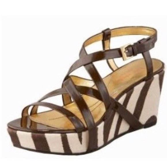 Kate Spade "Bijou" Zebra print platform wedges - Picture 1 of 4